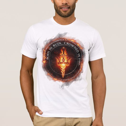 T-shirt Born in Ruin Crowned in Fire – Dark Fantasy Anime  (Devant)