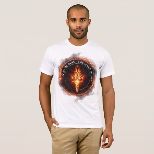 T-shirt Born in Ruin Crowned in Fire – Dark Fantasy Anime  (Devant entier)