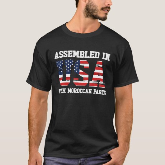 T-shirt Born Moroccan Morocco American USA Citizenship  2 (Devant)