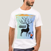 T-shirt Born of the Forest – Mystic Deer Silhouette Nature (Devant)