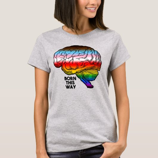 T-Shirt Born This Way Progress Pride (Devant)