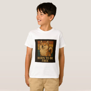 T-shirt Born To Be Free Graphic Design pour Amoureux de le
