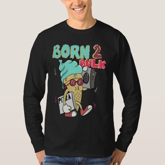 T-shirt Born To Bulk Ice Bodybuilding Gym Training (Devant)
