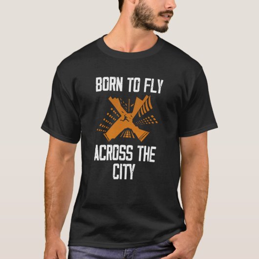 T-shirt Born To Fly Parkour Free Runner Free Running Parko (Devant)