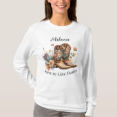 T-shirt Born to Line Dance Boots Flowers (Devant)