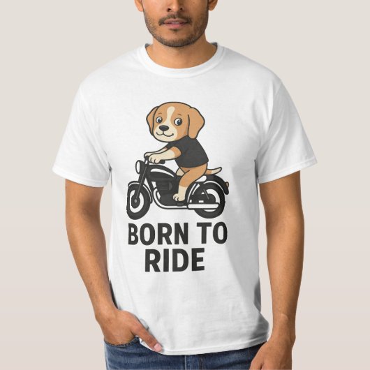 T-shirt "Born to Ride - Beagle mignon sur Sticker Motorcyc (Devant)