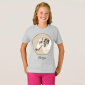 T-shirt Borzoi (Argent Brindle) Peinture Chien Art origina (Devant entier)