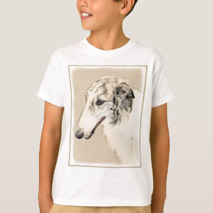 T-shirt Borzoi (Argent Brindle) Peinture Chien Art origina