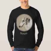T-shirt Borzoi (Brindle d'argent) Peinture originale de ch (Devant)