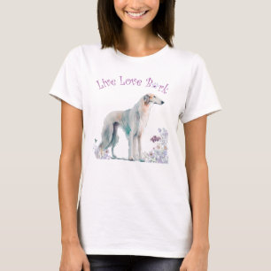 T-shirt Borzoi Chien Maman Floral
