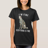 T-shirt Borzoi Christmas I'm Fine Everything Is Fine  (Devant)