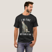 T-shirt Borzoi Christmas I'm Fine Everything Is Fine  (Devant entier)