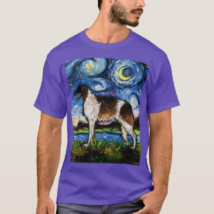 T-shirt Borzoi Starry Night Chien Art par Aja Animal Anima