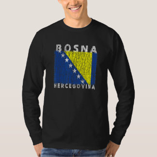 T-shirt Bosnia and Herzegovina Flag Used Look  For Bosnian