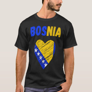T-shirt Bosnie Drapeau Vacances Bosnie Cœur Drapeau bosnie