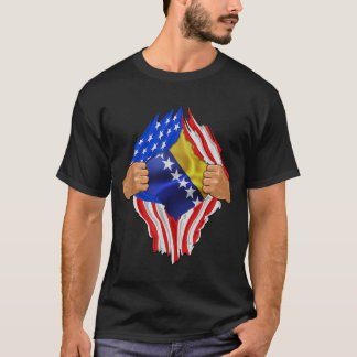 T-shirt Bosnie Roots USA Drapeau Patriotique patrimoine bo