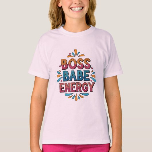 T-shirt Boss Babe Energy – Pink Power Tee (Devant)