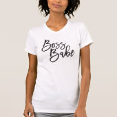 T-shirt BOSS BABE noir script minimal devis de travail ten (Devant)