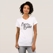 T-shirt BOSS BABE noir script minimal devis de travail ten (Devant entier)