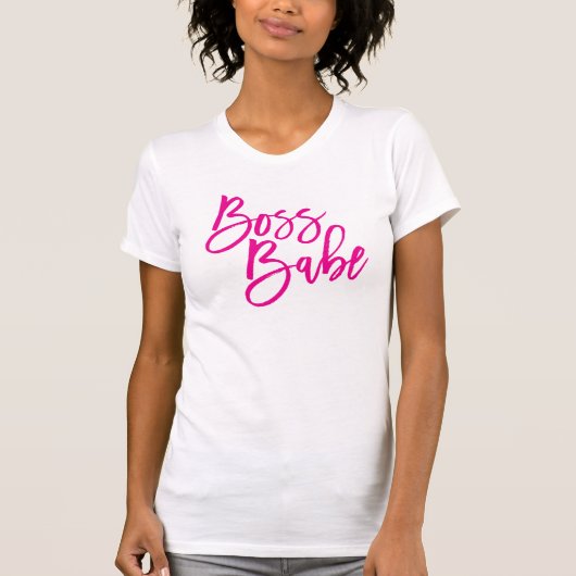 T-shirt BOSS BABE script minimal tendance devis de travail (Devant)