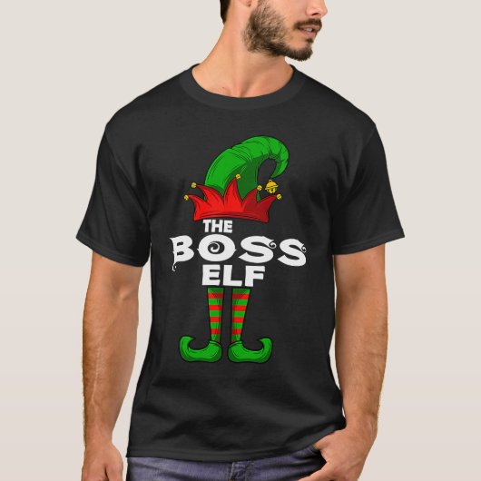 T-shirt BOSS Elf Family Christmas Group Matching PJ (Devant)