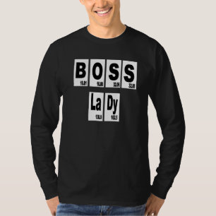 T-shirt Boss Lady Chimie Graphique périodique Lettre d'imp