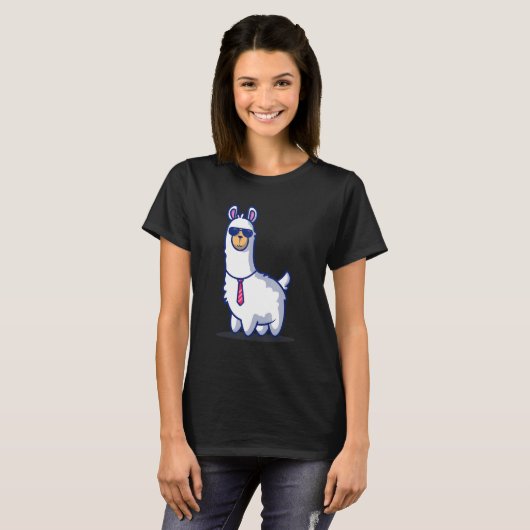 T-shirt Boss Llama Alpaca Garçon fille enfants (Devant entier)