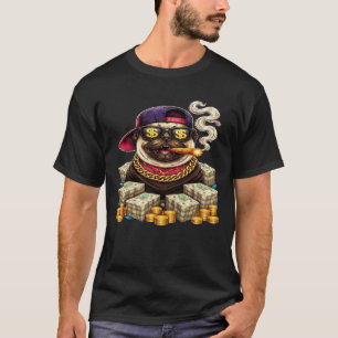 T-shirt Boss Pug — Bling Pug avec Cash & Cigar"