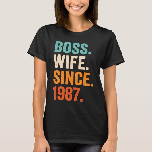 T-shirt Boss Wife Since 1987 36th wedding anniversary (Devant)