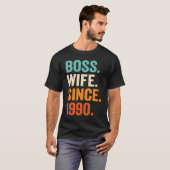 T-shirt Boss Wife Since 1990 33rd wedding anniversary (Devant entier)