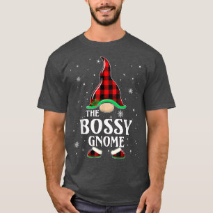 T-shirt Bossy Gnome Buffalo Plaid Matching Family Christma
