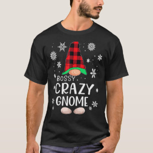 T-shirt Bossy Gnome Buffalo Plaid Matching Family Christma