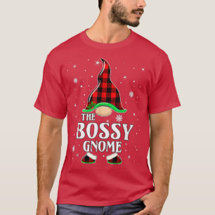 T-shirt Bossy Gnome Buffalo Plaid Matching Family Christma