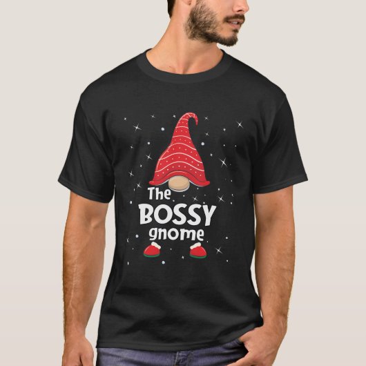 T-shirt Bossy Gnome Famille Correspondant Noël Drôle cadea (Devant)