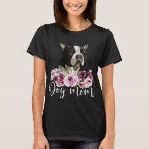 T-shirt Bostie Chien Maman Floral Boston Terrier