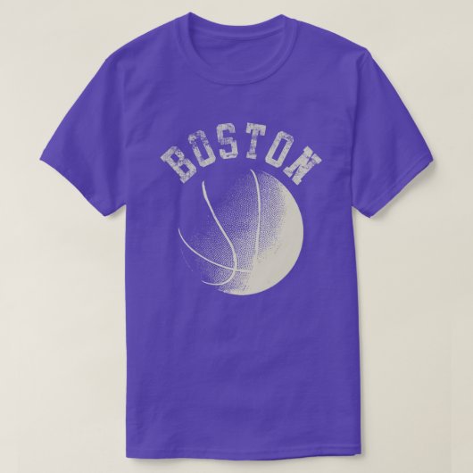T-shirt Boston Basketball Retro City Massachusetts State B (Design devant)