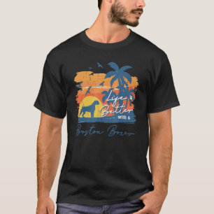 T-shirt Boston Boxer Life est meilleur coucher de soleil V