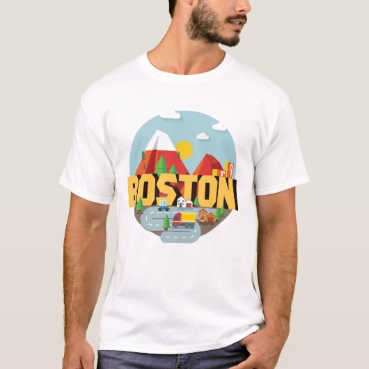 T-shirt Boston comme destination (Devant)