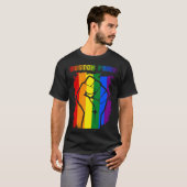 T-shirt Boston LGBT Pride Month LGBTQ Rainbow Flag Gay Les (Devant entier)