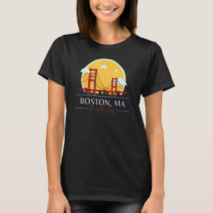 T-shirt Boston MA Golden Gate Bridge Mauvaise géographie S