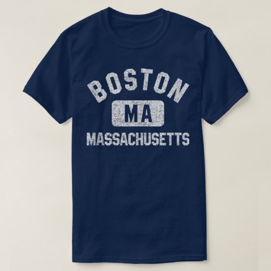 T-shirt Boston MA Gym Style Perdu Blanc Impression (Design devant)