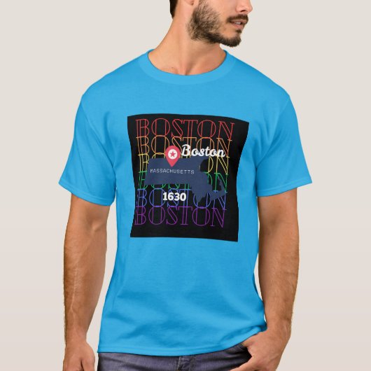 T-shirt Boston, Massachusetts  (Devant)