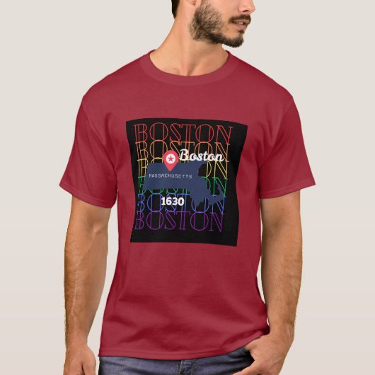T-shirt Boston, Massachusetts  (Devant)