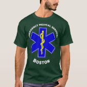 T-shirt Boston Massachusetts EMS Paramètre EMT Uniform (Devant)