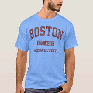 T-shirt Boston Massachusetts MA Vintage Athlétique Sports