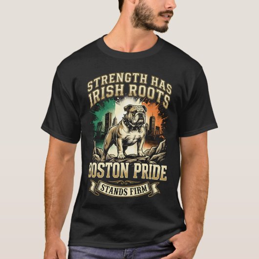 T-shirt Boston Pride Irish Roots Bulldog (Devant)