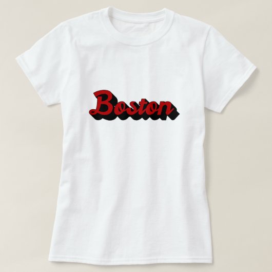 T-shirt Boston rouge et noir (Design devant)