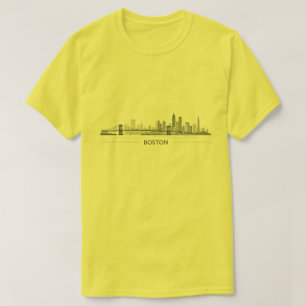 T-shirt Boston Skyline - Art détaillé Site urbain