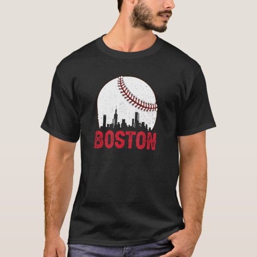 T-shirt Boston Skyline Boston Massachusetts Baseball Citys (Devant)