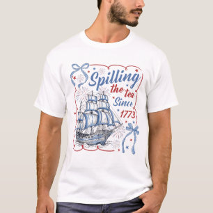 T-shirt Boston Tea Party qui déverse le thé depuis 1773